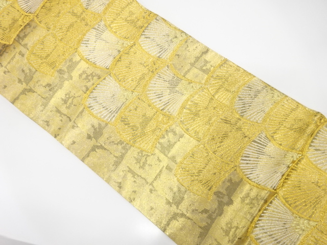 本金箔　若松に屏風・橋模様織り出し　袋帯